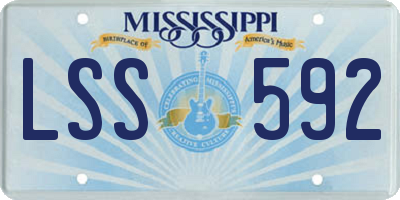 MS license plate LSS592