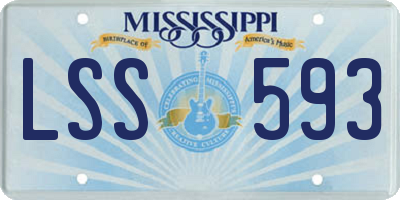 MS license plate LSS593