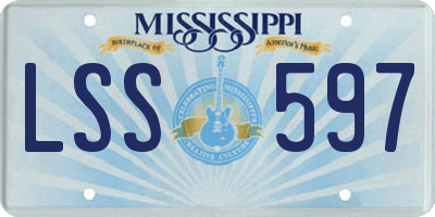 MS license plate LSS597