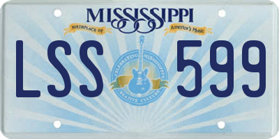 MS license plate LSS599