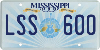 MS license plate LSS600