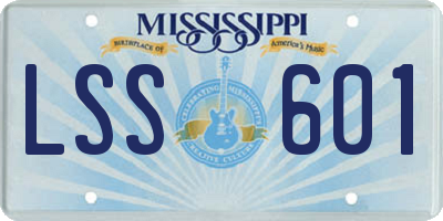 MS license plate LSS601