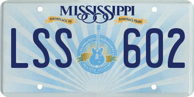 MS license plate LSS602