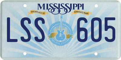 MS license plate LSS605