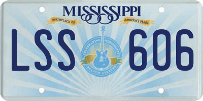 MS license plate LSS606