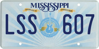 MS license plate LSS607