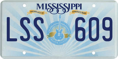 MS license plate LSS609