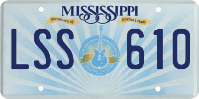 MS license plate LSS610