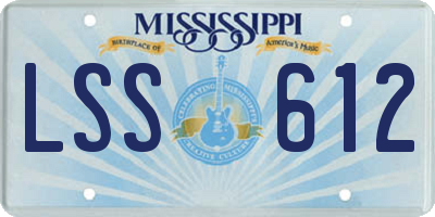 MS license plate LSS612
