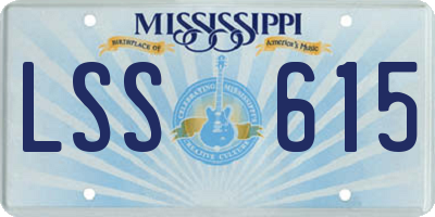 MS license plate LSS615