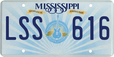 MS license plate LSS616