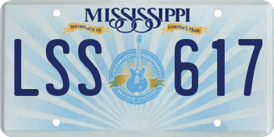 MS license plate LSS617