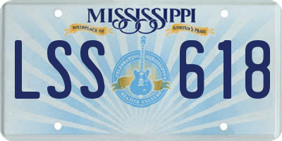 MS license plate LSS618