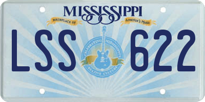 MS license plate LSS622