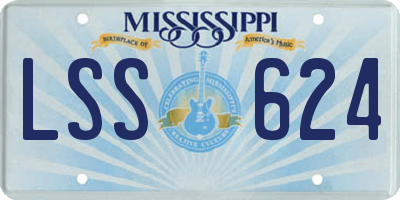 MS license plate LSS624