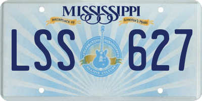 MS license plate LSS627