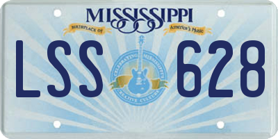MS license plate LSS628
