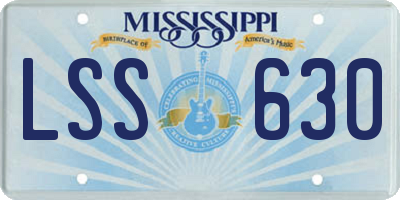 MS license plate LSS630