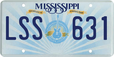 MS license plate LSS631