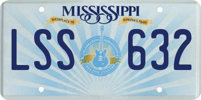 MS license plate LSS632