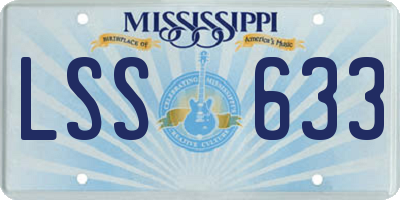 MS license plate LSS633