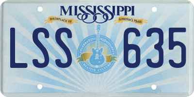 MS license plate LSS635