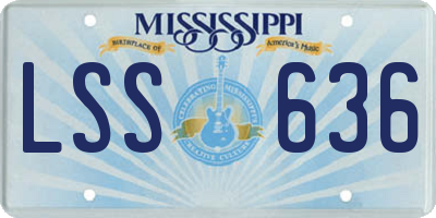 MS license plate LSS636