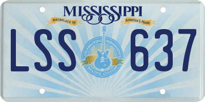 MS license plate LSS637