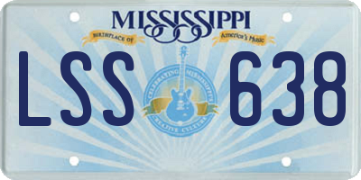 MS license plate LSS638