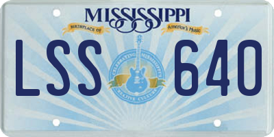 MS license plate LSS640