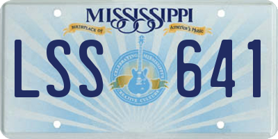 MS license plate LSS641