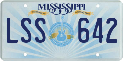 MS license plate LSS642