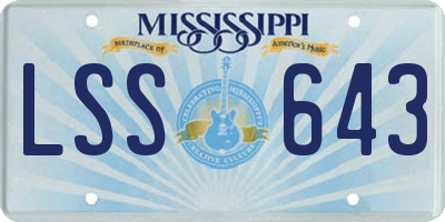 MS license plate LSS643