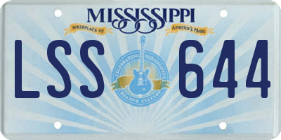 MS license plate LSS644