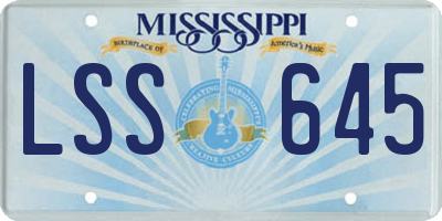 MS license plate LSS645