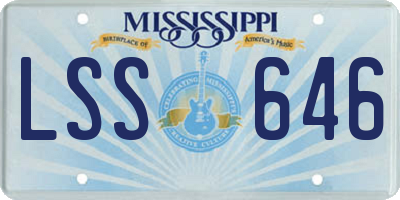 MS license plate LSS646