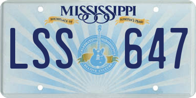 MS license plate LSS647