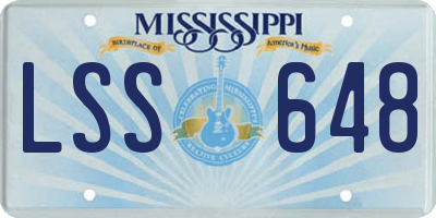 MS license plate LSS648