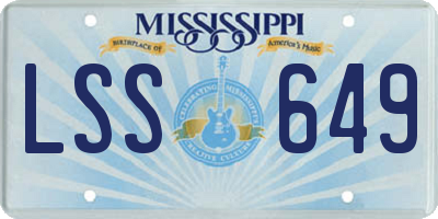MS license plate LSS649