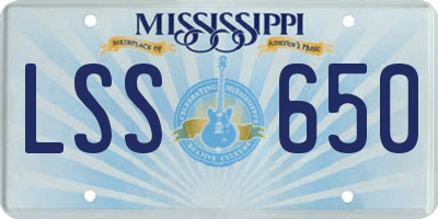 MS license plate LSS650