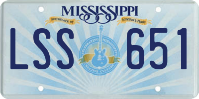 MS license plate LSS651