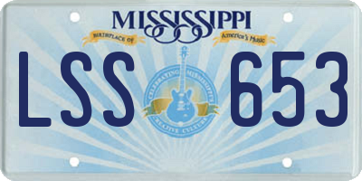 MS license plate LSS653