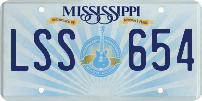 MS license plate LSS654