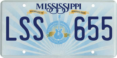 MS license plate LSS655