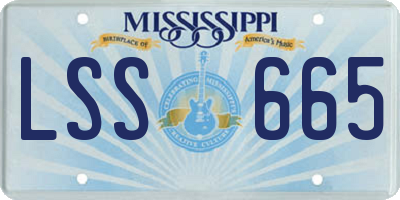 MS license plate LSS665
