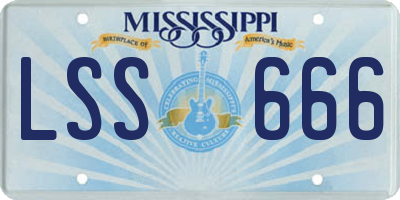 MS license plate LSS666