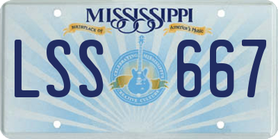 MS license plate LSS667