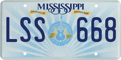 MS license plate LSS668