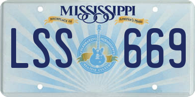MS license plate LSS669