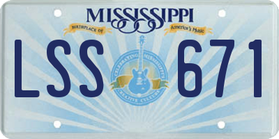 MS license plate LSS671